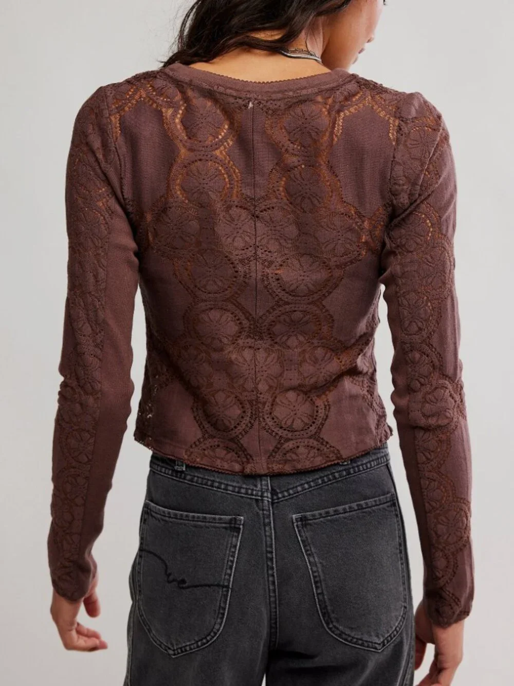 FREE PEOPLE Jae Knit Long Sleeve / Chicory Coffee